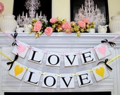Love Banner, Valentine Love Banner, Wedding Reception Decoration, Bridal Shower Banner, Wedding Garland - You Pick the color Il_170x135