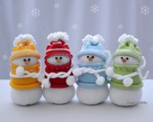 Knitted snowmen Set of 4 - Christmas gift - Home decor Knitted snowmen Set of 4 - Christmas gift - Home decor