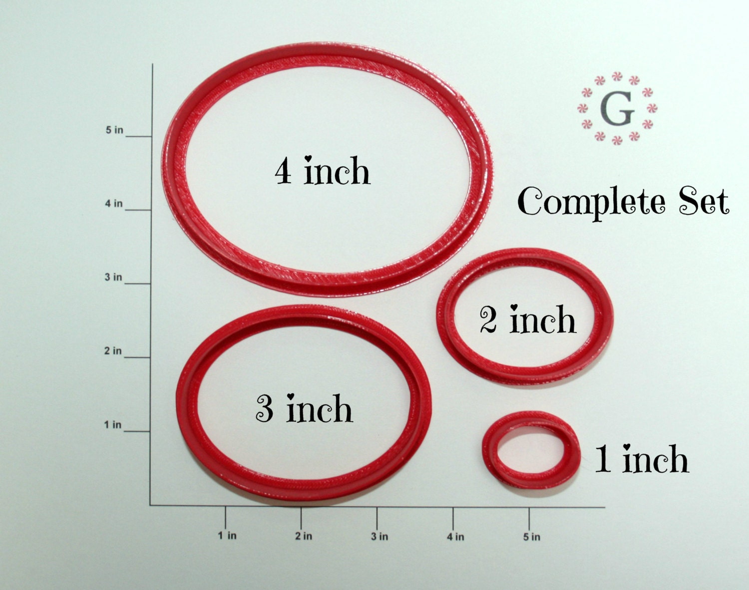 Oval Cookie Cutter4 Different Size Options