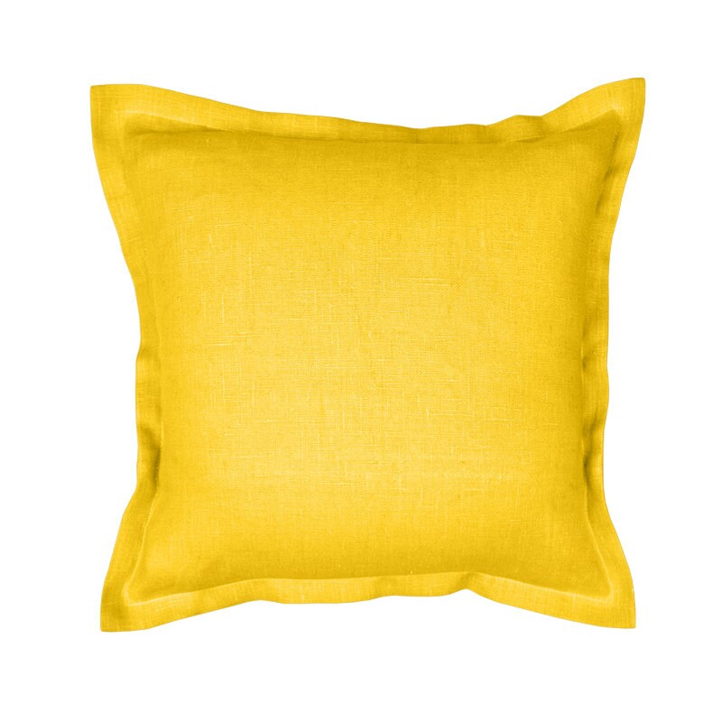 Yellow Linen Cushion Cover / Decor Pillow by kukshome on Etsy