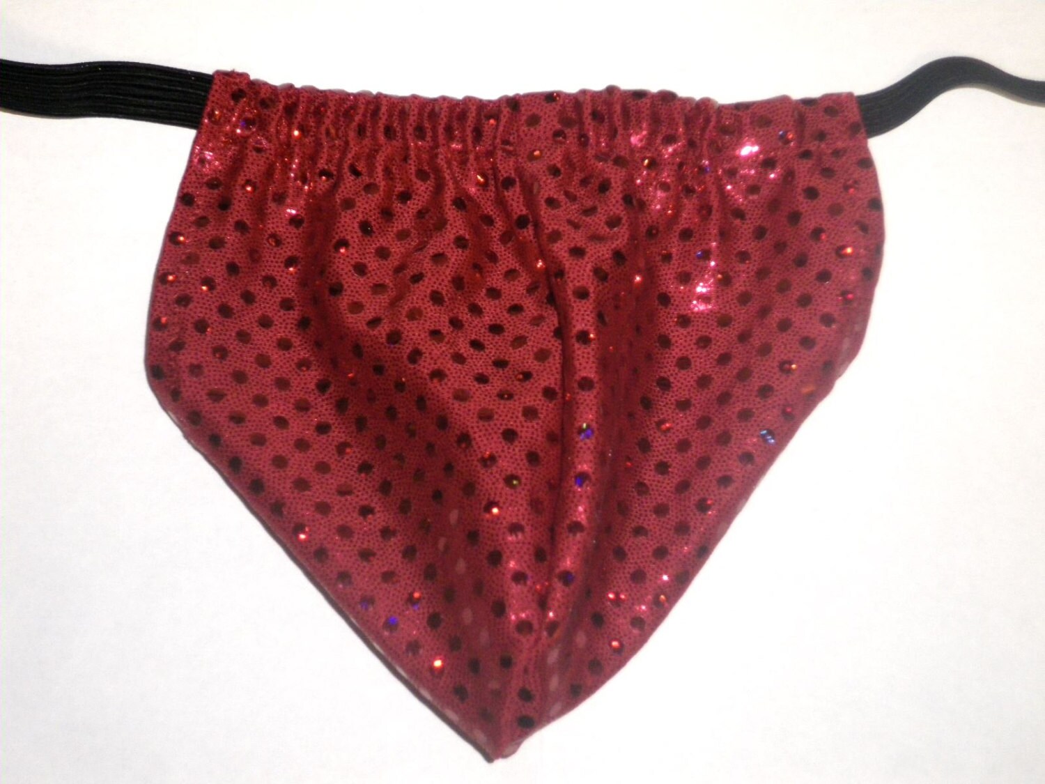 Men's Fun Lycra Posing Pouch Metallic Red with by MoonersUK