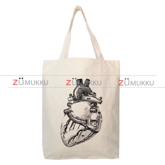 Anatomy Canvas Tote Bag - Organic Cotton Grocery Bag - Large Canvas ...