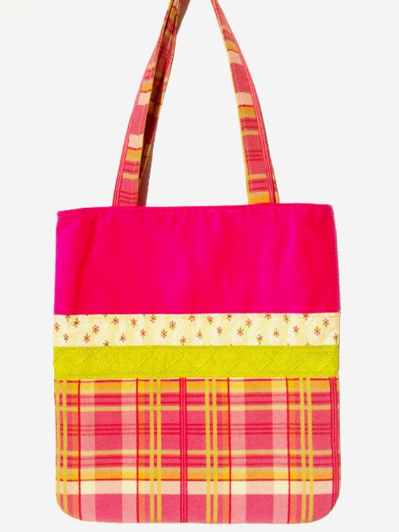 pink corduroy tote bag