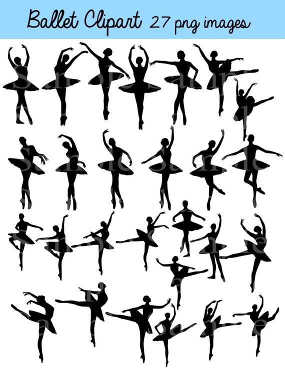 Ballet Silhouette Digital Clipart INSTANT DOWNLOAD