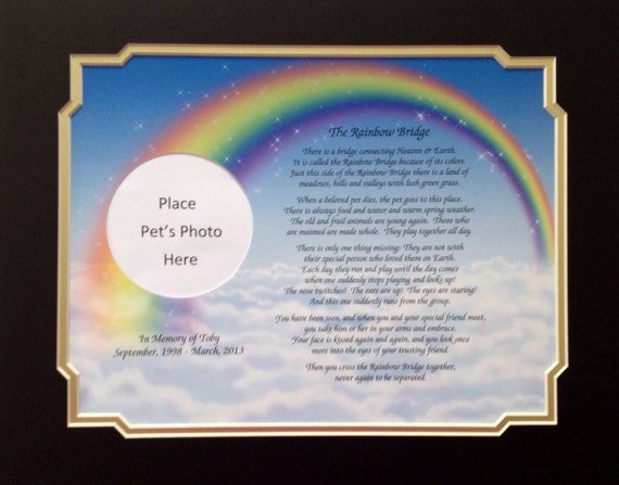 in memory of dog personalized the rainbow by