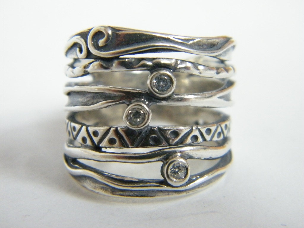 Amazing Sterling Silver Ring Round Cubic by 