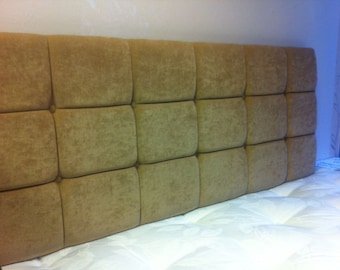 Beige Buttoned 4ft6 Double Headboard