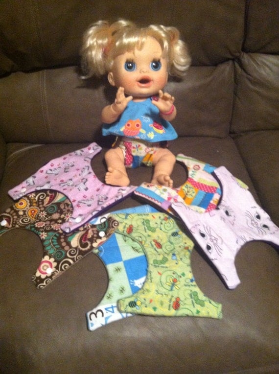 Items similar to Baby doll cloth diapers (set of 3) on Etsy
