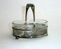 Ravissante Coupelle En Verre Avec Couverts – Plat à Condiments Cristal Vintage