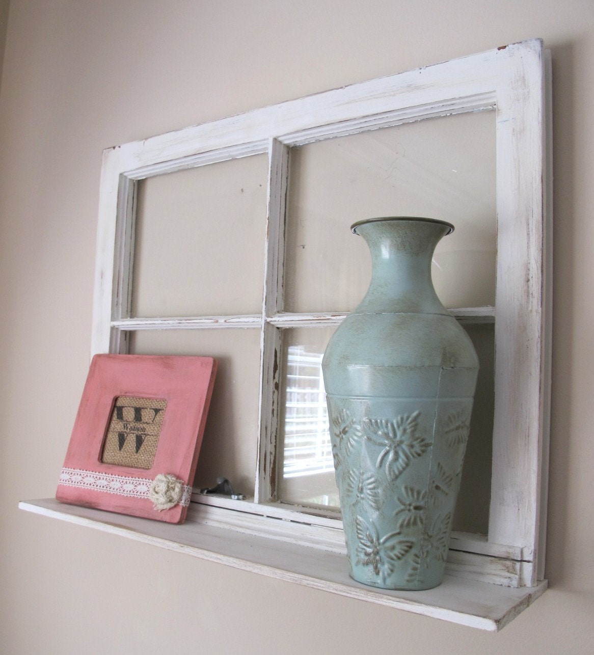 Old Window Shelf4 Pane Window with Shelf 24 x