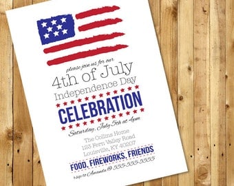 Simple Fourth of July, Independence Day Celebration/Party Invitation