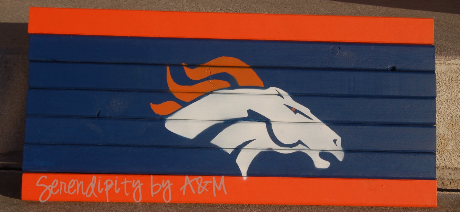 Denver Broncos Wooden Sign