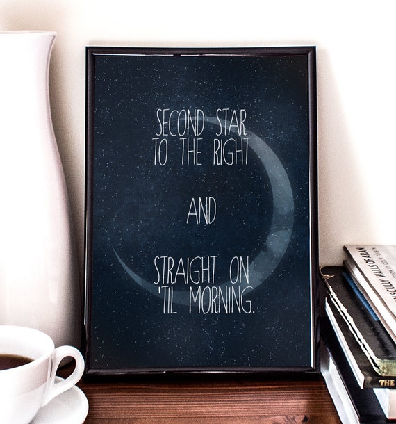 Items similar to Second star to the right, printable art, Peter Pan ...