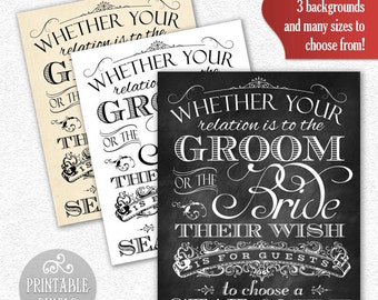 Choose A Seat Not A Side Wedding Printable Sign DIY, Pick A Seat, Parchment, Chalkboard, White