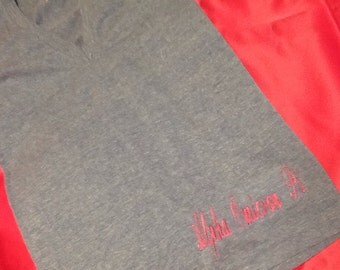 Alpha Omicron Pi Deep V-Neck T-Shirt in Size Small