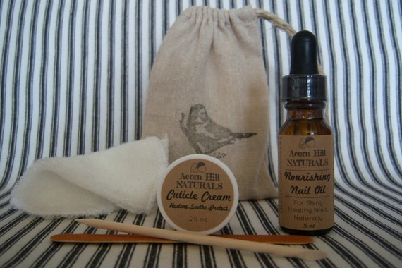 ... Board, Cuticle Stick and Buffing Cloth in a Cotton Drawstring Bag
