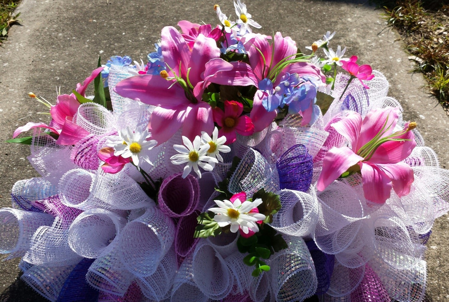 headstone saddlegravestone saddle by WonderfulWreathsKim on Etsy