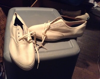 1950's vintage deadstock canvas sneakers men's size 8 womens 10 new old made on USA rockabilly shoes tred lite gw jeans shirts