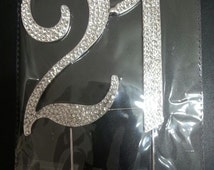 LOVENJOY 21st Birthday Cake Topper - 3.7" X 8.5" Rhinestone Number 21 Topper With Gift Box - View #8