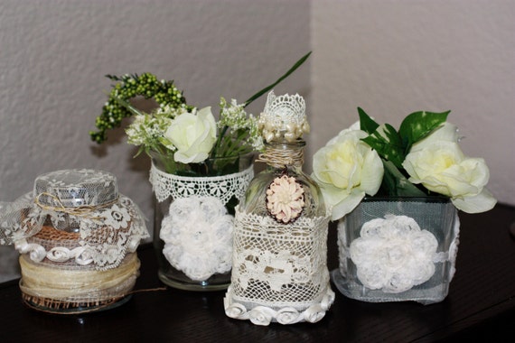 Wedding/Home Decorations Table Centerpieces/Vases/Jars,   Cottage Style, BOHO, Bohemian Wedding, Shabby Chic,Wedding Design/Decor