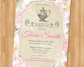 Great Gatsby Bridal Shower Invitation. Art Deco. Customized