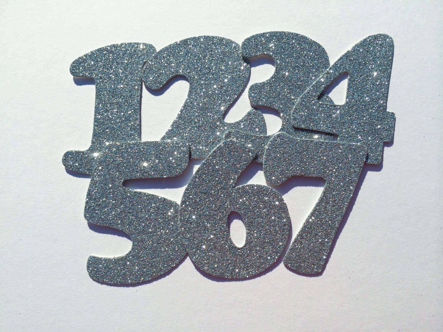 Die Cut Glitter Cardboard Number with Adhesive 3 inches