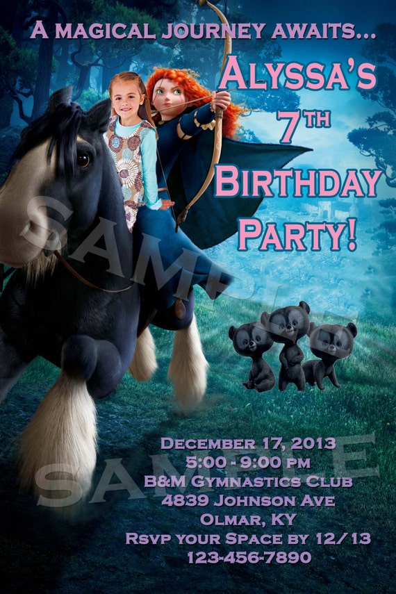 custom disney brave invitations