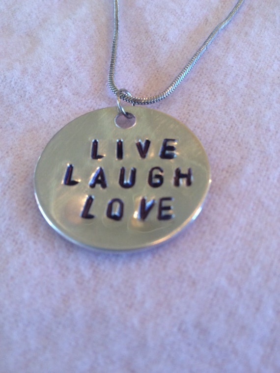 Items similar to Live Laugh Love Necklace hand stamped necklace on Etsy