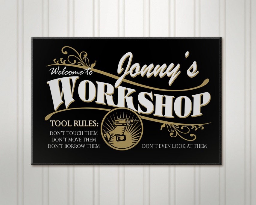 Personalized Work Shop Sign Custom Wood Workshop Men s