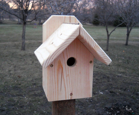 Bird House Nuthatch and Chickadee birdhouse Wood Birdhouse