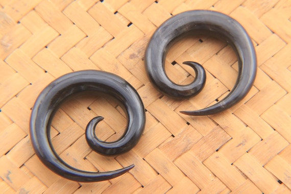 0g Gauges Spiral Horn Earrings 1/3 8mm 0ga Ear Gauge