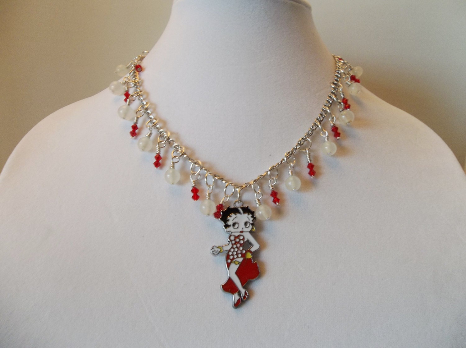 CLEARANCE Betty Boop Necklace with Vintage by MarkalinoJewelry