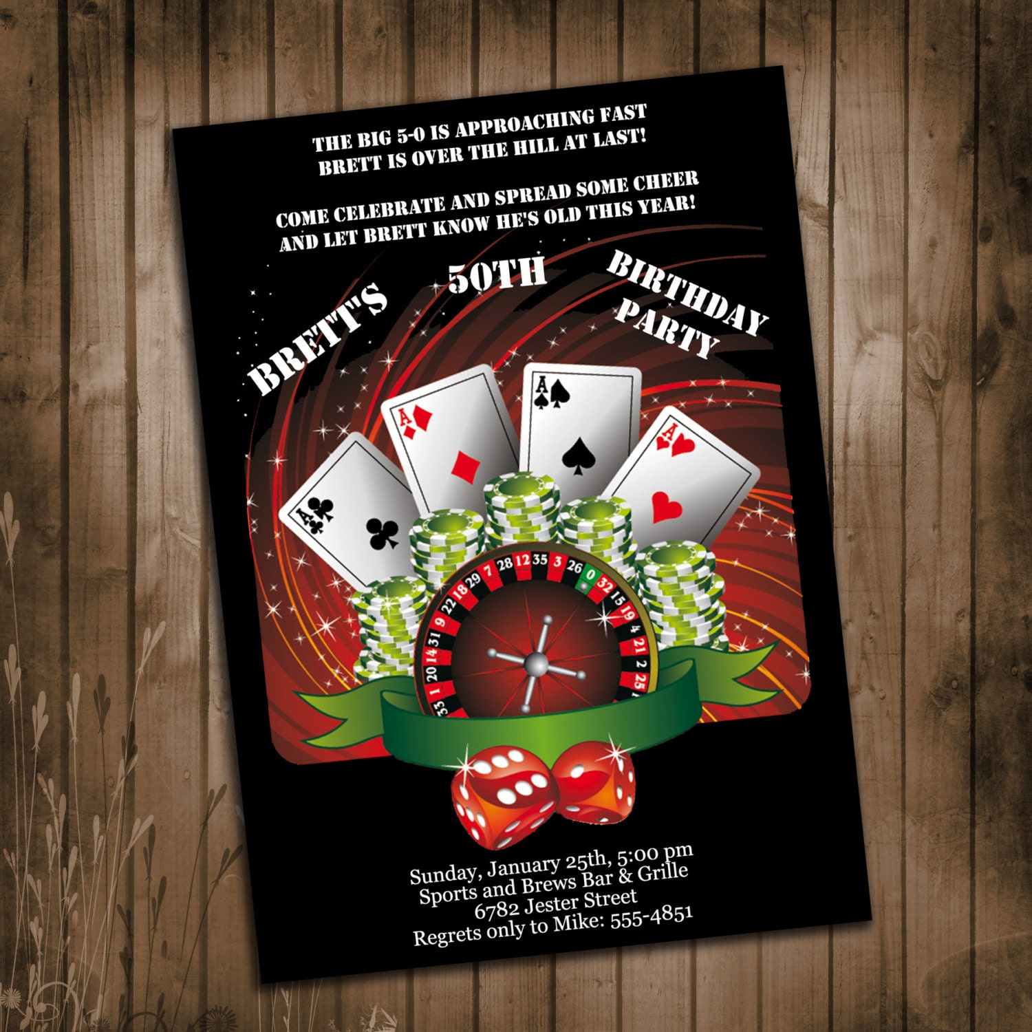 casino night invitation