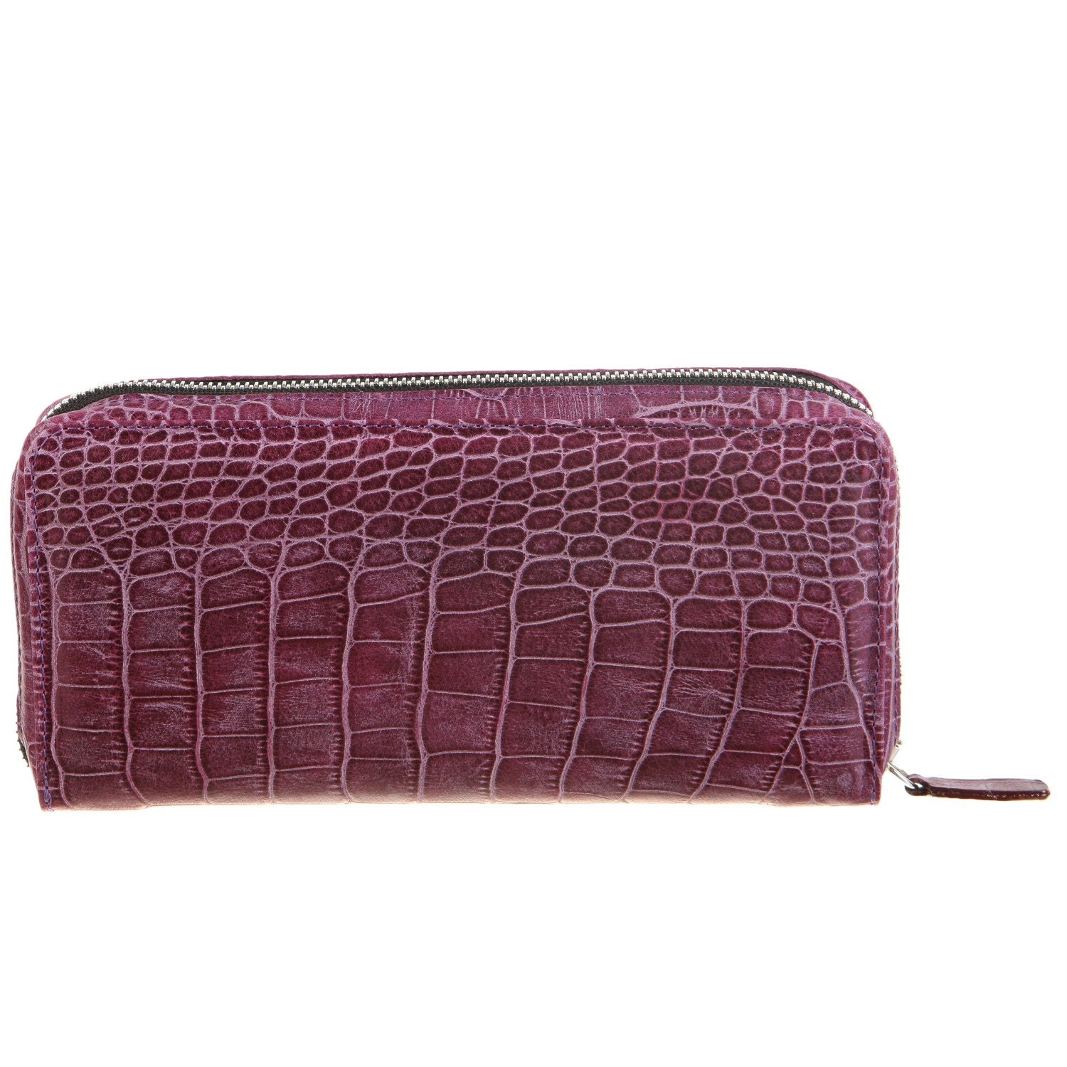 Women Purple Wallet Big leather wallet Big zipper by CherePafos