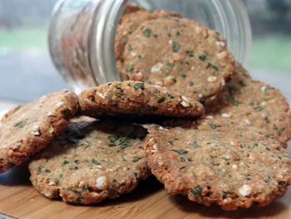 Organic, All Natural, Breath Busting Parsley Cookies, Homemade Dog and Cat Treats, Gluten Free