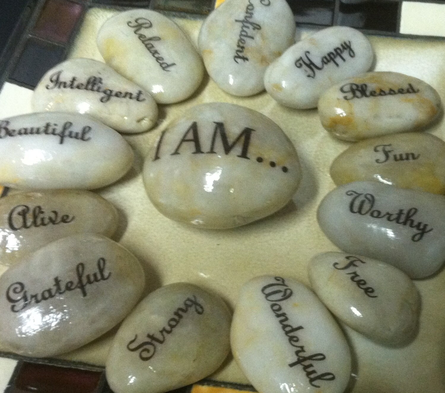 Inspiration Word Stones I AM . . . set of 14 stones