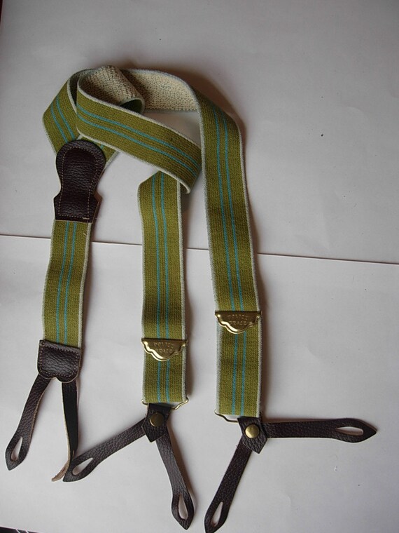 Deadstock Unworn Cool Green / Turquoise 1960s70s Work Braces