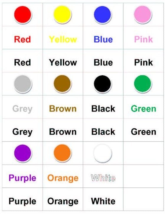Items similar to Learning Colors Labels - Instant Digital Download ...