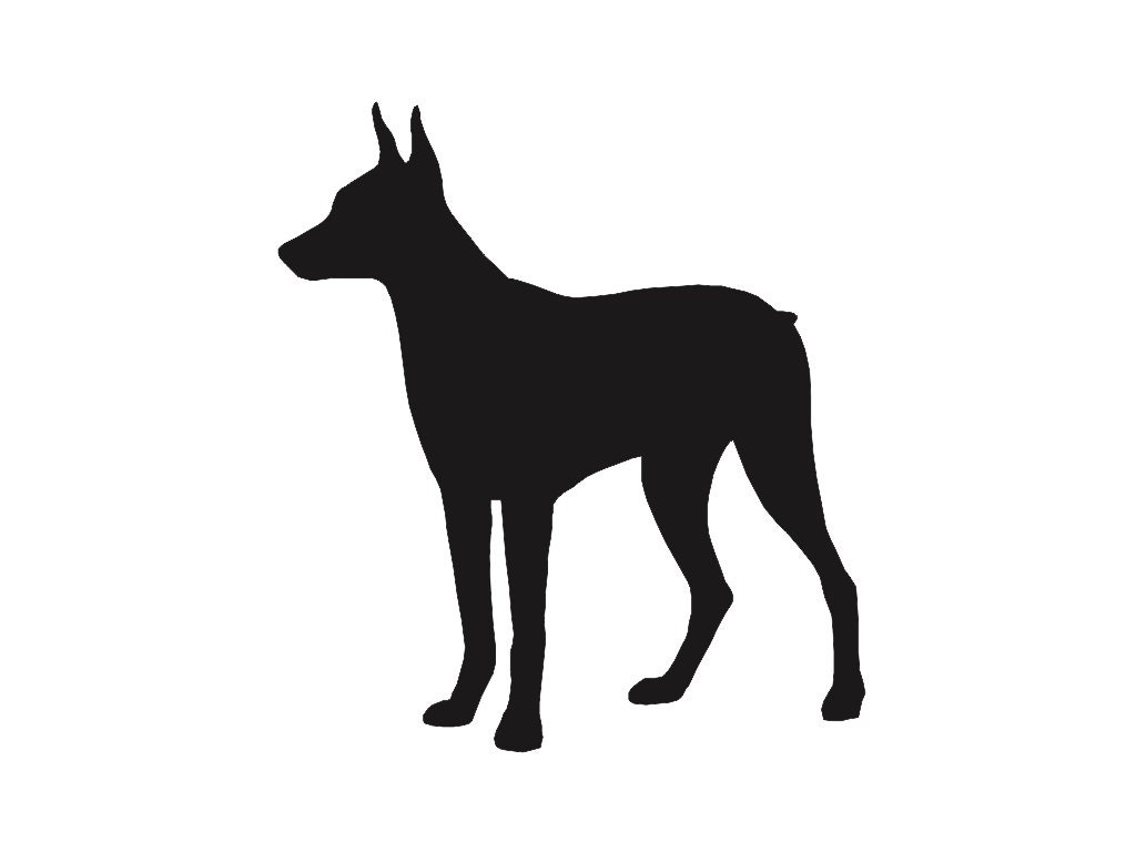 Download Doberman Pinscher v3 Dog Breed Silhouette Custom Die Cut Vinyl