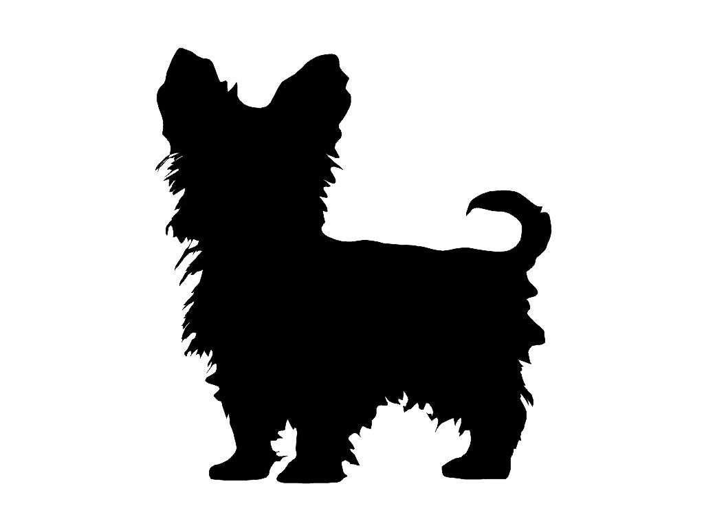 Download Yorkshire Terrier v4 Dog Breed Silhouette Custom Die Cut Vinyl