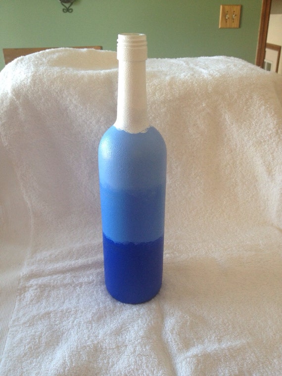 Items similar to Hand Painted Ombré Wine Bottle on Etsy