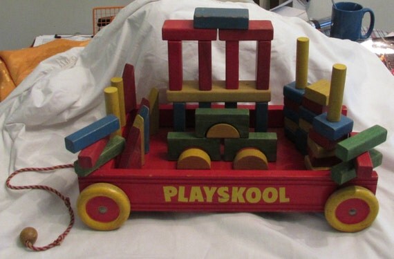 playskool wagon wooden blocks