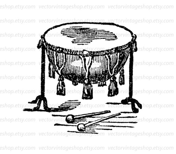 Kettledrum Vector Clipart Graphic instant Download, Timpani Percussion