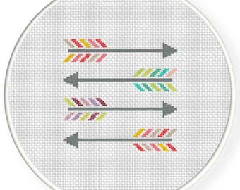 Colorful Arrows PDF Cross Stitch Pattern - Instant Download - Modern Chart