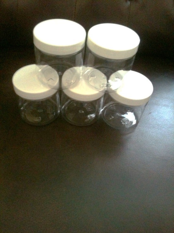 9 clear plastic jars with lid 4 oz shipping included