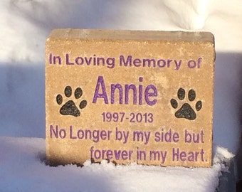 7" X 8" Memorial Pet Grave Marker, Cambridge Pavingstone (Add your own personal engravings for free)