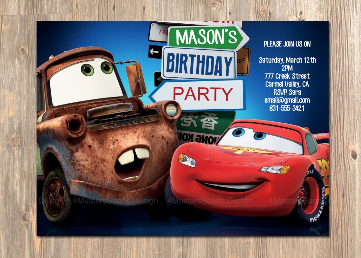 Disney Cars Invitations 9