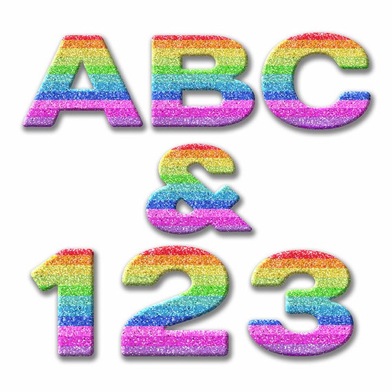 digital alphabet rainbow glitter glitter alphabet clipart