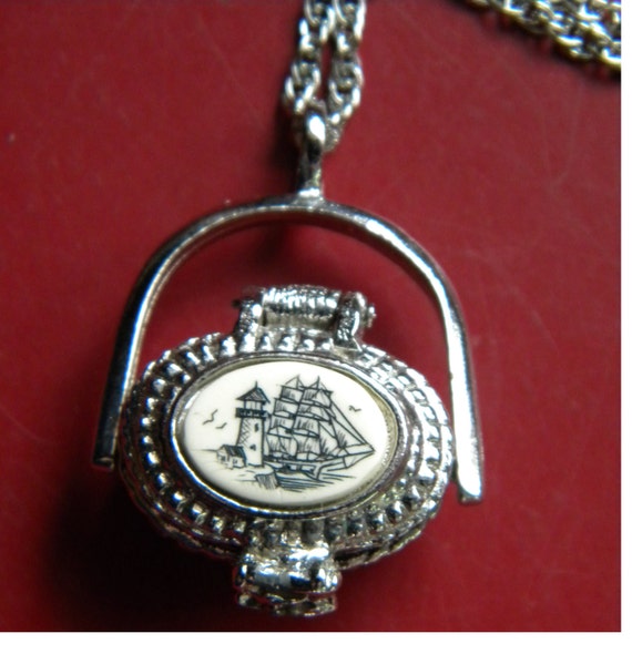 Nantucket Basket Pendant with scrimshaw by BackBayCreations