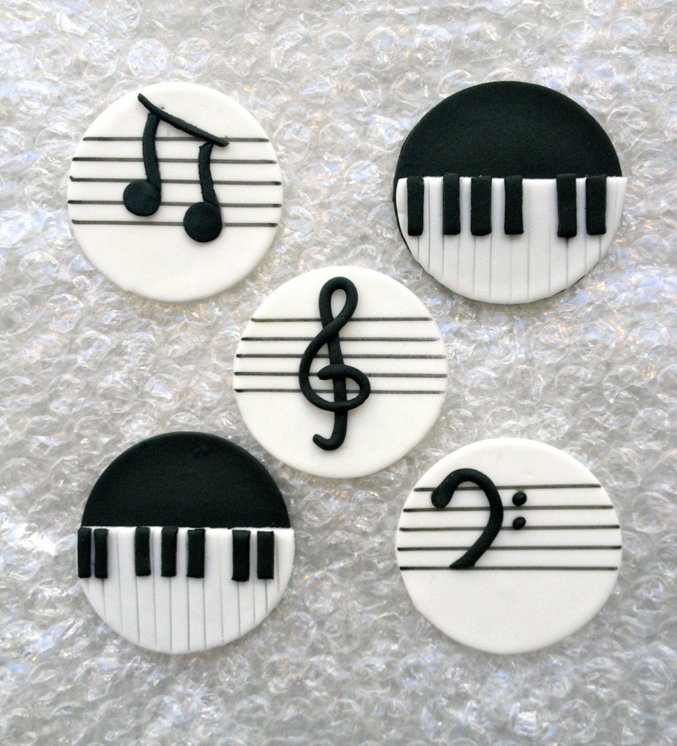 Music Inspired Handmade Edible Fondant Cupcake By